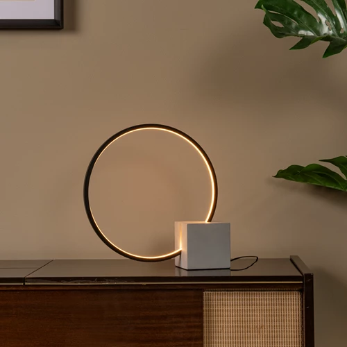 Lucide CIRKELIS - Table lamp - Ø 32 cm - LED Dim. - 1x6W 3000K - Black - atmosphere 1